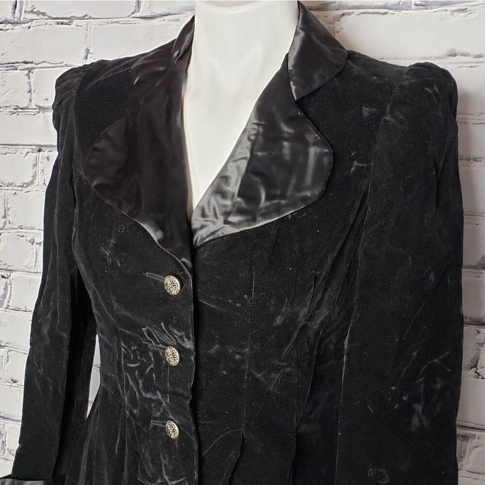Vintage Neusteters Denver Black Velvet Blazer Jacket - Picture 5 of 10